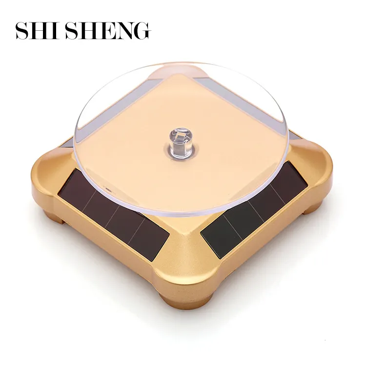 SHI SHENG Batterie Solar Double Used Drehteller Display für Schmuck Spinner Uhr Hobby Collection Regal