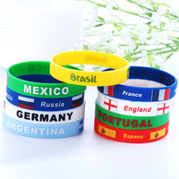 Bracelet en silicone avec drapeau de 100 pays, bracelet de sport, cadeau promotionnel, bracelet d'équipe nationale, bracelet de la Coupe du Monde