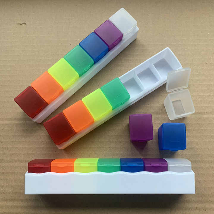 Portable Seven Day Weekly Medicine Box Colour 7 compartment Plastic Portable seven day weekly medicine box colour 7 compartment plastic
