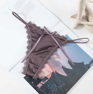 Women's Sexy Low-Rise G-<b>String</b> Thongs Underwear Lace Bow Available Large 3XL Sexy <b>Bikini</b> Stretch Briefs - Product Image 6