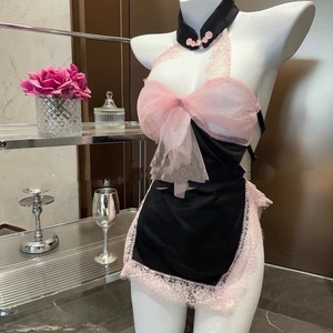 Xishi Couple Fun Lace Sexy Small Chest Nightgown Bow Backless Hot Girl Mini Skirt Thin Nightgown Backless - Product Image 3