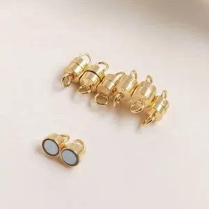 fancy wire cover fashion 14k gold bracelet slider sterling silver safety pearl closure clasp buckle jewelry strong magnet clasps
