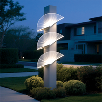 Lumière de jardin moderne en aluminium alliage, étanche IP65, LED, alimentée par courant alternatif, en forme d'éventail, pour l'extérieur, la terrasse, la rue piétonne