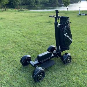 軽量折りたたみ式4輪電動ゴルフカートキックスクーターバッグホルダーアルミ20km/h最高速度150kg積載容量 - Product Image 4