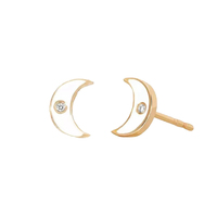 LOZRUNVE Bijoux tendance Nouveau Design 925 Argent Dainty CZ Stone Enamel Moon Stud Earring Alibaba Peru