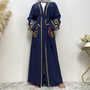 1870 #   Cárdigan Elegante para Mujer con Diseño de Líneas Doradas, Bordado Colorido y Bolsillos Delanteros con Borlas - Product Image 5