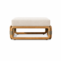 Ensemble de chaises longues en teck pour l'extérieur, avec coussins imperméables, pour hôtel, villa, piscine