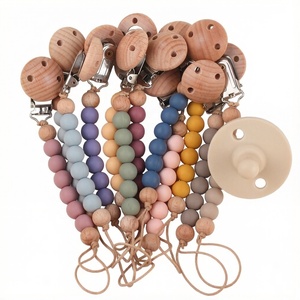 Il più venduto per bambini in Silicone <span class=keywords><strong>ciuccio</strong></span> porta catena senza perline in Silicone per bambini succhietto Anti-goccia Clip massaggiagengive catena manichino - Product Image 1