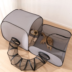 Draagbare Kattenbox Met Surround <span class=keywords><strong>Tunnel</strong></span> Voor Huisdieren Binnenshuis Omsloten Opvouwbare Kattentunnel Duurzame Oxford Doek Kattenbox - Product Image 5