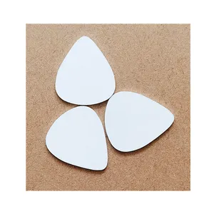Palhetas de guitarra de metal brancas de 1.0 mm para guitarra, palhetas de alumínio personalizadas de ambos os lados, tamanhos personalizados