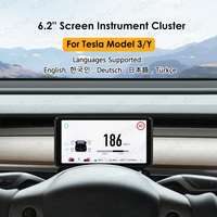 Vjoycar Tesla Model 3/Y Pantalla HUD de 6.2 Pulgadas con Vista del Conductor, Instrumento Inteligente de Presión de Neumáticos para Tesla