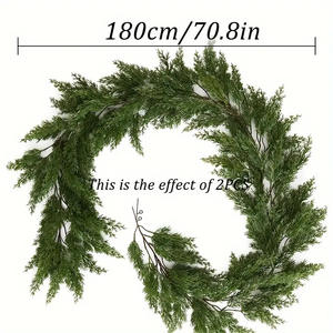 ノーフォーク人工ラタン クリスマス 松 杉 つる ガーランド リース デコレーション ハンギングオーナメント 装飾 植物 ウェディング - Product Image 5