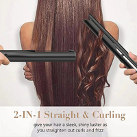 Plancha de Pelo Profesional con Bloqueo de Temperatura, Iones Negativos, Placas Anchas de Titanio y PBT para un Rizado Perfecto