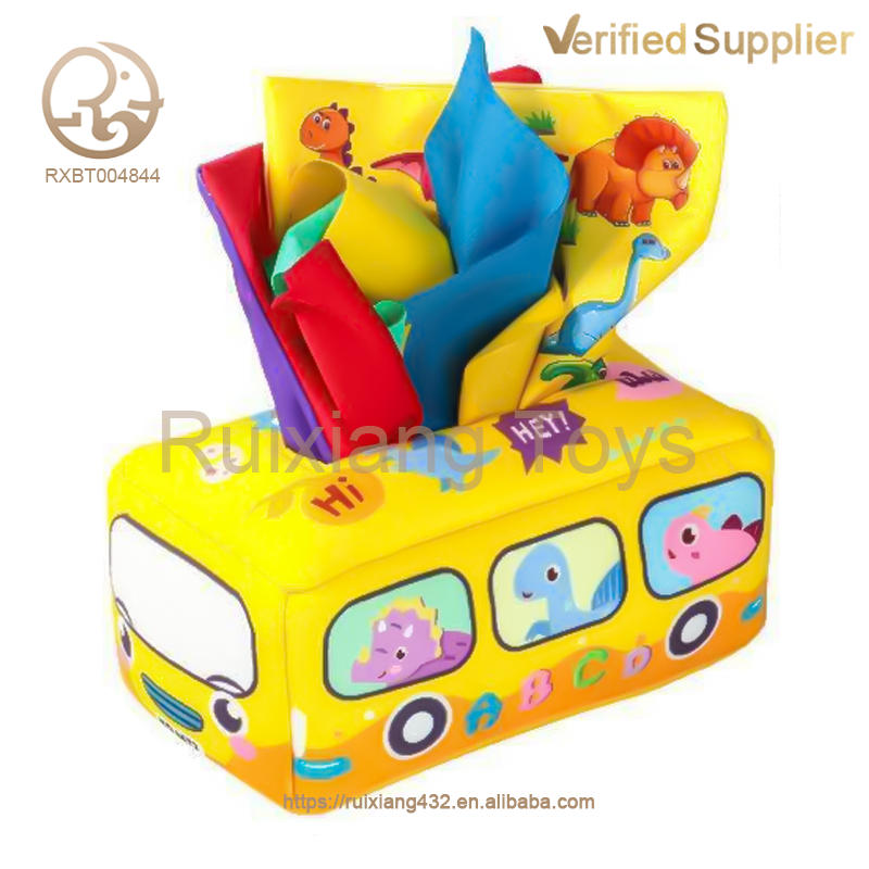 Jouet de simulation de mouchoirs pour bébé, boîte rouge et jaune