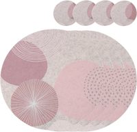 Ensemble de napperons et sous-verres en feutre ronds à impression personnalisée pour table à manger