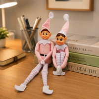 Jouet en peluche de Noël bleu et rose, elfe paresseux, poupée de Noël coquine, longue et flexible, 40*8cm