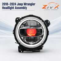 Ensemble de phares pour Jeep Wrangler 2018-2024, style Hellcat, avec feux de jour LED RGB modifiés, phare avant