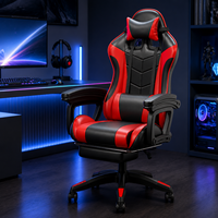 Chaises de jeu inclinables réglables en hauteur personnalisées, chaise de jeu ergonomique en cuir, chaise de jeu pour ordinateur de bureau avec repose-pieds