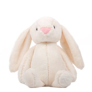 Conejo de peluche de orejas largas blancas, juguete suave de conejo de peluche, venta al por mayor - Product Image 4
