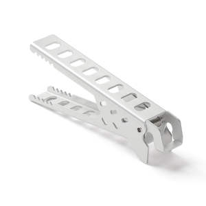 Clip de pot polyvalent pour l'extérieur, en alliage d'aluminium, outil de barbecue durable, argent noir - Product Image 1
