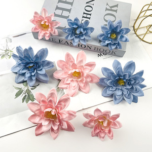Fleurs artificielles Dahlia 9 cm en tissu de soie, accessoires de photographie de mariage en extérieur, décorations pour la maison - Product Image 1
