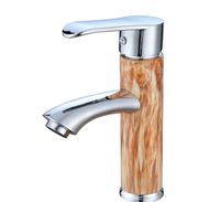 Robinet de lavabo à motif de jade en plastique ABS en gros avec mitigeur en laiton pour salle de bain-Robinet d'eau froide et chaude pour centre commercial