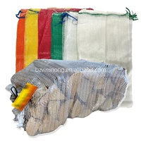 WEINONG HDPE Leno Mesh Bag Heavy Duty Reusable for Firewood Log Timber Packaging Custom Size and Color