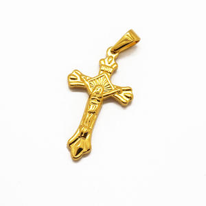 Gran oferta colgante de Cruz 18K chapado en oro plata negro oración gargantilla Cruz colgante personalizado OEM joyería de acero inoxidable para hombres - Product Image 5