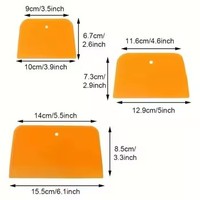 Spatule flexible en plastique orange, 3 tailles, pour enduit, plâtre, papier peint et outil de décapage de peinture