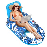 Bateau gonflable géant en PVC modèle FP2301 de Source Factory Chine, transat flottant pour adultes avec porte-gobelet, idéal pour bronzer