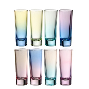 Custom Barware Small Long Thick Bottom Colored Mini Tumbler Shot <strong>Glass</strong> <strong>Liquor</strong> 2 oz Shot <strong>Glasses</strong> With logo for Tourist Souvenir - Product Image 3