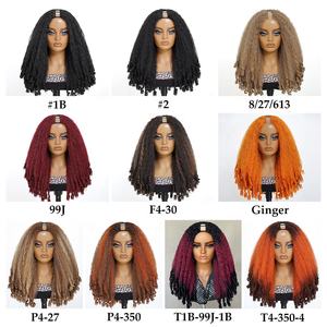 Peluca Afro Rizada Sintética Futura de Alta Calidad para Mujeres Negras, 20 Pulgadas, con Parte en U y Forma de V, Sin Pegamento, Peluca <span class=keywords><strong>Media</strong></span> con Clip en V - Product Image 3