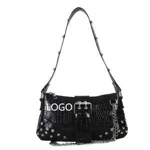 XIYIMU Designer bag Multifunction bag one shoulder tote solid color minimalist advanced handbag rivet chain pack