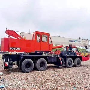 Grúa móvil tg500e con chasis de nissan, máquina de almacén japonés tadano, camión de segunda mano, grúa móvil