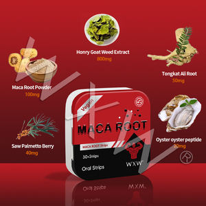Los servicios personalizados OEM mejoran el rendimiento físico Tiras orales de raíz de Maca bajas en grasa Película oral de maca de absorción rápida - Product Image 2