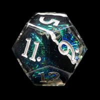 Ensemble de 7 dés DND en résine facettée bleu argenté Star Vein Relic, faits à la main, à bords vifs, polyédriques, pour jeux de rôle Dungeons & Dragons et jeux de société