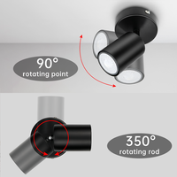 Applique murale LED GU10 réglable, noir mat, moderne, pour cuisine, maison, bureau, chambre