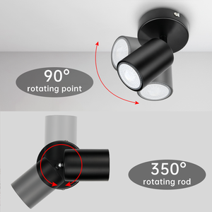 Applique murale réglable <span class=keywords><strong>GU10</strong></span> noire mate, style industriel, pour cuisine, salon, chambre et salle à manger - Product Image 5