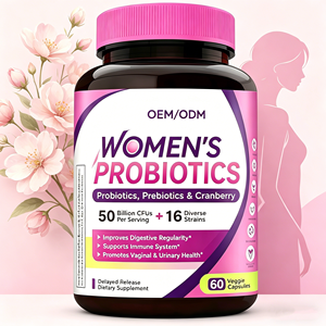 Suplemento Herbal en Cápsulas de Liberación Prolongada para Mujeres, Equilibrio del pH de la <span class=keywords><strong>Flora</strong></span> <span class=keywords><strong>Vaginal</strong></span>, Salud Intestinal, Cápsulas Probióticas para Mujeres - Product Image 1