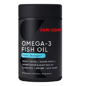 Triple Force Omega 3 minyak ikan suplemen minyak ikan tanpa cacat EPA DHA asam lemak dari rumput liar Pollock