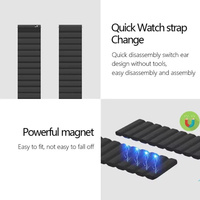 Bracelet de Montre Connectée en Silicone Magnétique Respirant de Luxe pour Hommes et Femmes, 20mm 22mm, Compatible Samsung Galaxy Watch 7 6 5 Pro 4
