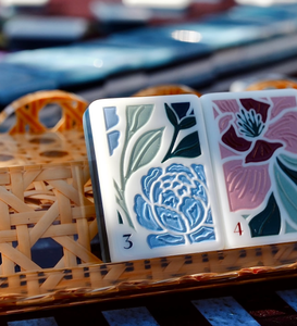 Juego de Mahjong Americano Azul de Lujo, Diseño Artístico de Lirios de Agua, Fichas Acrílicas de 3 Capas para Juego Familiar, Regalos y Venta al por Menor - Product Image 5