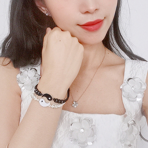 Tai Chi Yin Yang Gossip Charm Bracelet Couple Bijoux Réglable Tissé À <span class=keywords><strong>La</strong></span> Main Corde Bracelets pour Les Amoureux Saint Valentin Cadeau - Product Image 3
