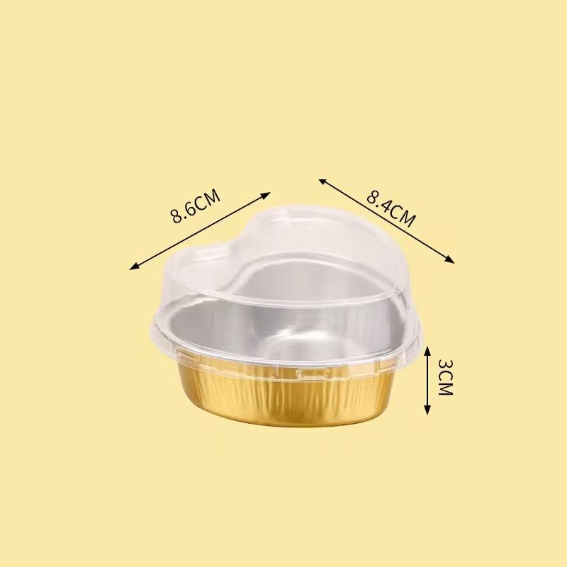 Heart-Shaped Aluminum Foil Cupcake, Pudding, and Chocolate Baking Molds ...