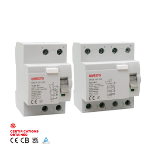 ONESTO Disjoncteur RCD sur rail DIN 25A 40A 63A <span class=keywords><strong>Type</strong></span> <span class=keywords><strong>a</strong></span> RCD 240V 415V Dispositif à courant résiduel 6mA <span class=keywords><strong>30mA</strong></span> Disjoncteurs RCD - Product Image 1