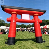 Arche gonflable Torii de 5 m avec éclairage LED, en tissu Oxford, logo personnalisé, pour promotion de festival/événement japonais/boutique