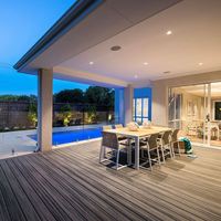 Plancher en composite bois-plastique de style nordique, résistant à la moisissure, sans éclats, haute durabilité, installation facile