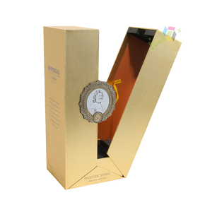 Boîte à vin de luxe en or mat avec logo personnalisé, matériaux recyclés écologiques, insert en <span class=keywords><strong>mousse</strong></span> noire et ruban - Product Image 5