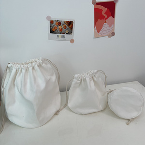 Bolsa de lona con cordón de fondo redondo personalizada 100 bolsa de lona pesada natural - Product Image 5