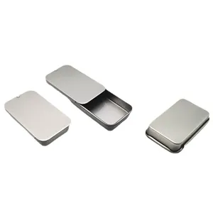 Trẻ em chống kim loại trượt nắp bạc hà đẩy kéo hình chữ nhật hộp thiếc - Product Image 2